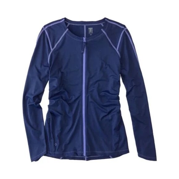 Title Nine Svelte Sunbuster Long Sleeve Full Zip UPF 50 Athletic Sun Top Small - Picture 1 of 8